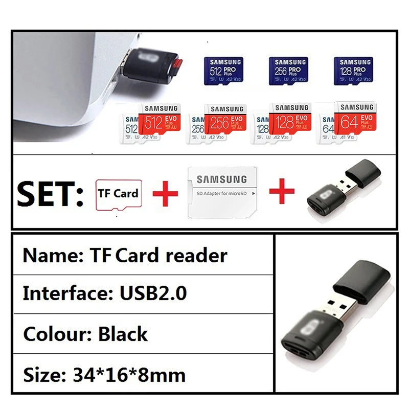 SAMSUNG Original Micro SD 64GB Memori Memory Card C10 TF MicroSD TF Cards SDXC 128GB 256GB 512GB U3 4K For Phone Drone Camera