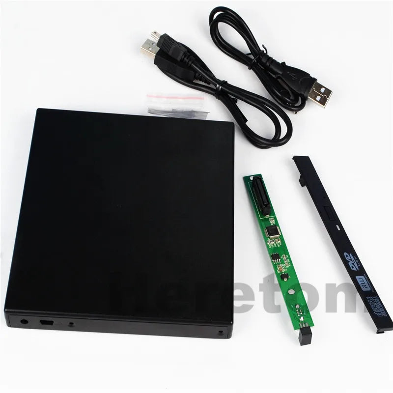 12.7mm USB 2.0 DVD/CD-ROM Case , IDE/ PATA to SATA Optical Drive External Enclosure For Laptop