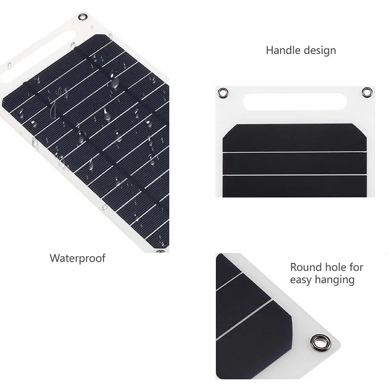 10W Portable Solar Panel-5V Lightweight Mini USB Solar Charger for Phones,Power Banks,Outdoor,Camping,Hiking,Backpacking