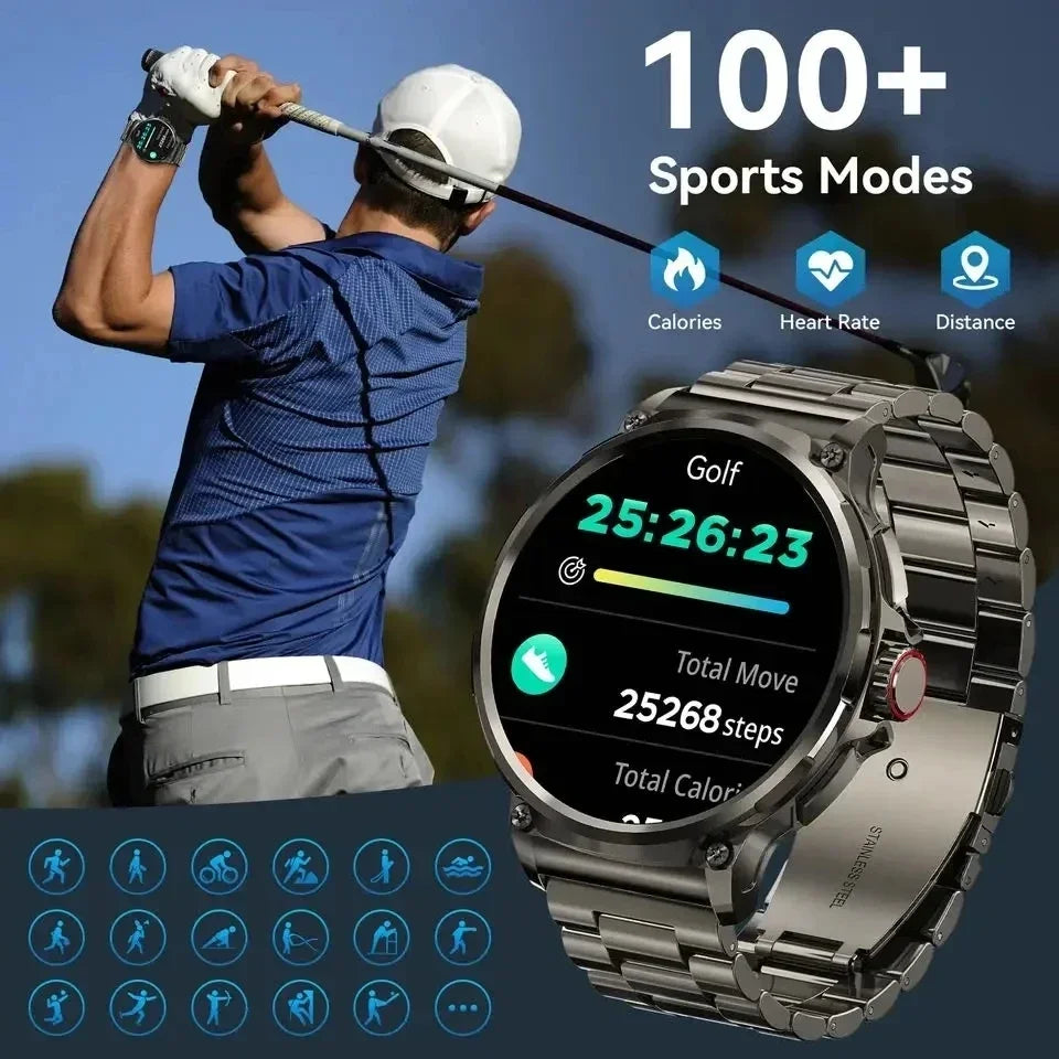New 1.85 &quot;Ultra HD Smartwatch Men BT Call Smart Watch 710 Mah Large Battery Compass GPS Watches Men Waterproof For Huawei Xiaomi
