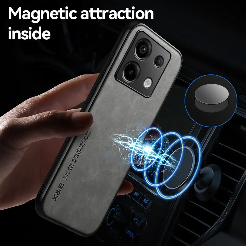 Shockproof Case for Xiaomi Redmi Note 13 Pro 5G Note 13 Pro+ Plus Protective Cover Magnetic Car Holder Phone Coque Fundas Capa