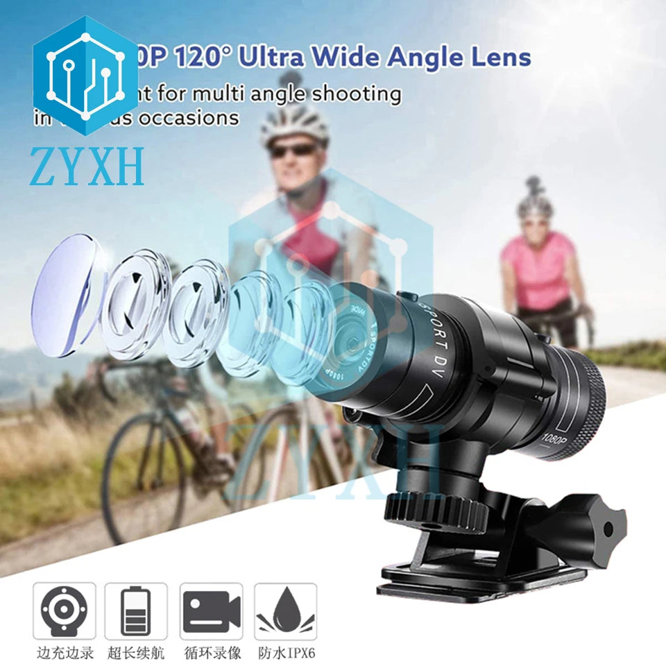 1080P Sports Camera Camcorder Waterproof Mini Outdoor Bike Motorcycle Helmet HD Action Camera 12M Pixels DV Car Video Recorder