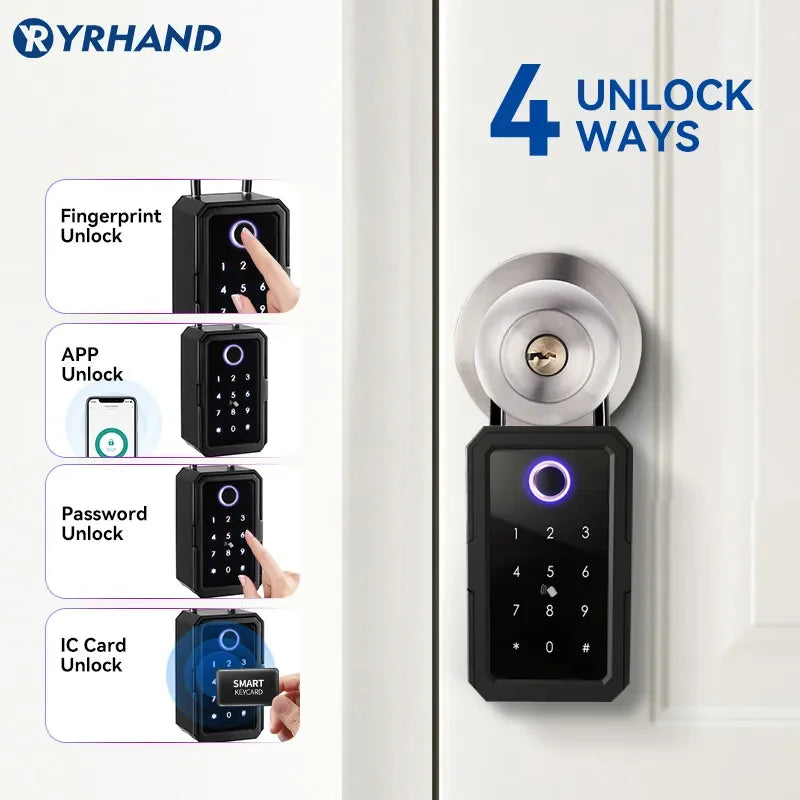 YRHAND TTlock Wifi Security Boxes Password Smart Fingerprint Digital Cerradura Inteligente Tuya Electronic Portable Lock Boxes