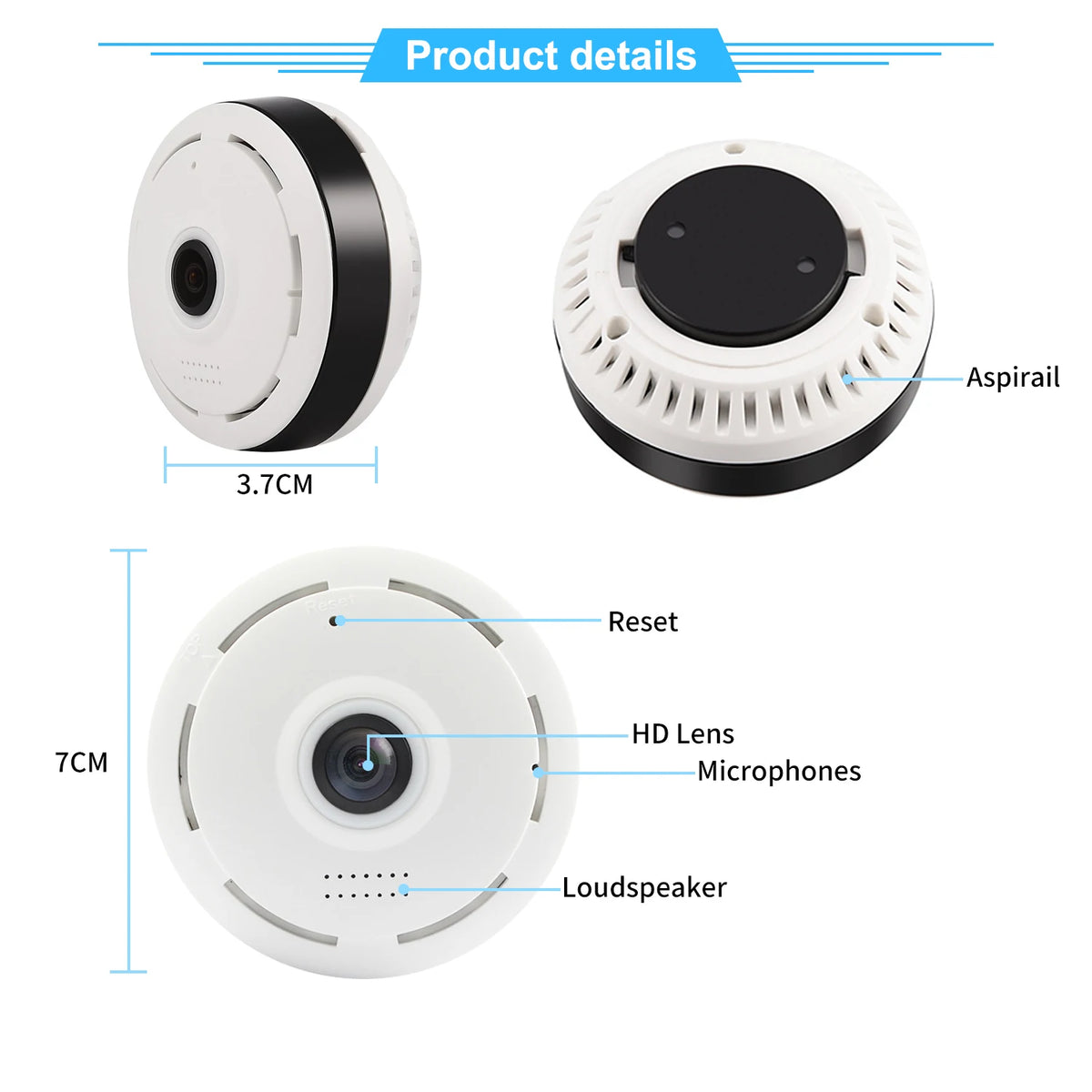 V380 Pro 5MP WIFI 360 Degree Camera Panoramic Fisheye Lens CCTV Smart Home Indoor Wireless Camera Security Protection