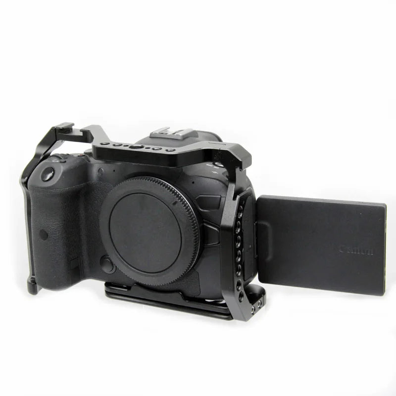 For Canon EOS R5 R6 Cage Rig Nato Rail Arca Swiss Plate Aluminum Black