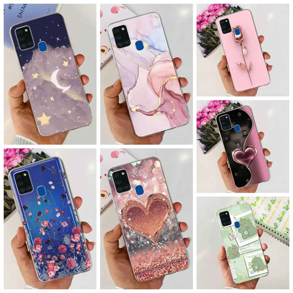 For Samsung Galaxy A21s Case Latest Design Love Pattern Soft Silicone TPU Phone Case For Samsung A21s A 21S SM-A217F Back Cover
