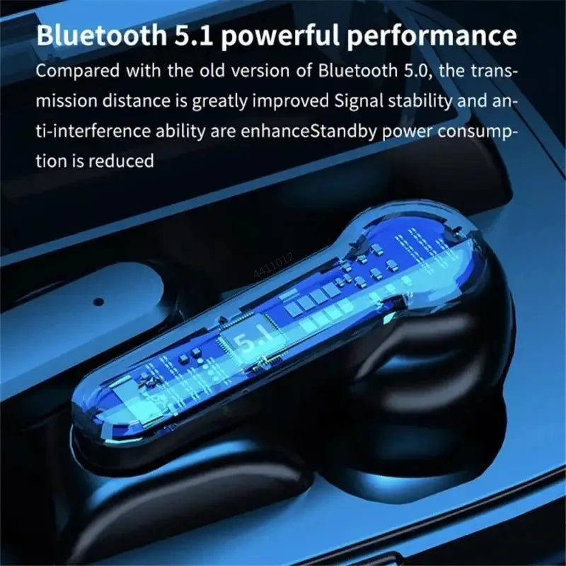 FANGTUOSI M19 Bluetooth Earphones Wireless Gaming Touch Esports Digital Display Sports Mini Convenient Carrying Earplugs